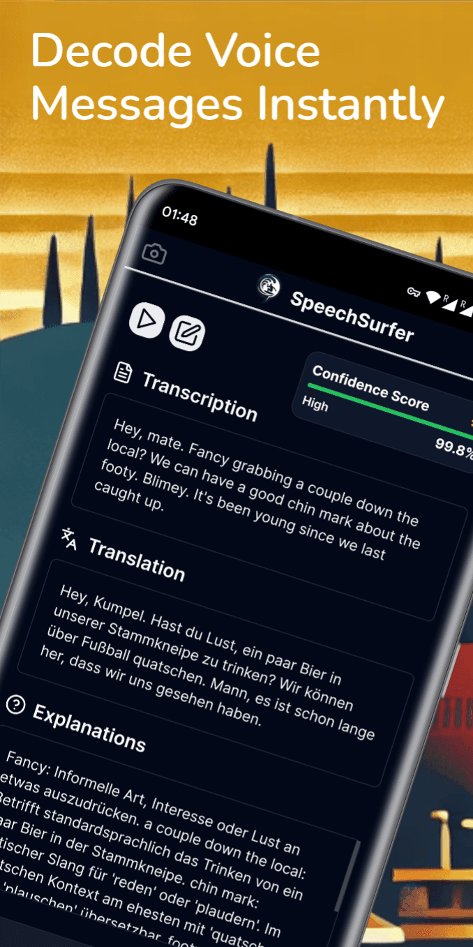 SpeechSurfer App Screenshot